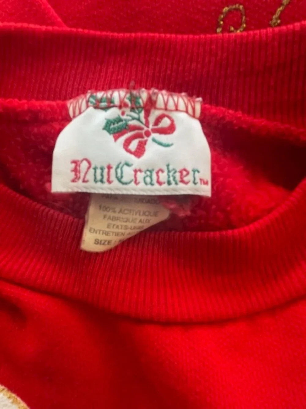 Vintage 80's Christmas Sweatshirt Teddy Bears Retro Kidcore Puff Paint M/L
